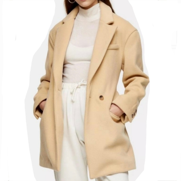 *NWT* Topshop Buttermilk Dad Coat (size 6) - Picture 2 of 10
